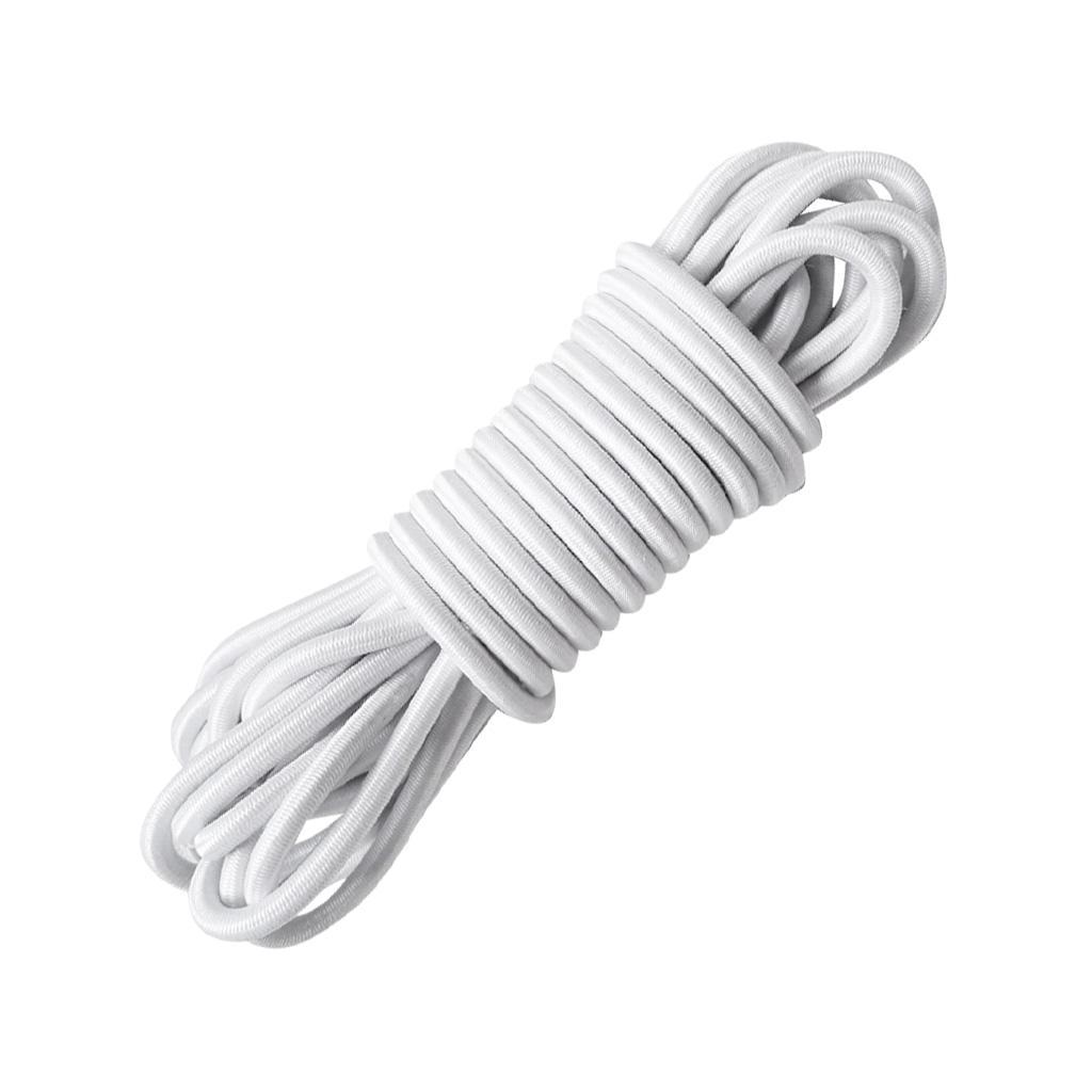 3x4mmx5m Elastic Bungee Rope Shock Cord Tie Down for Boat Trailer White