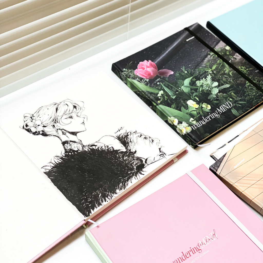 Sổ vẽ Sketchbook 190gsm sổ vẽ phác thảo khổ vuông chuyên vẽ inking doodle Crabit