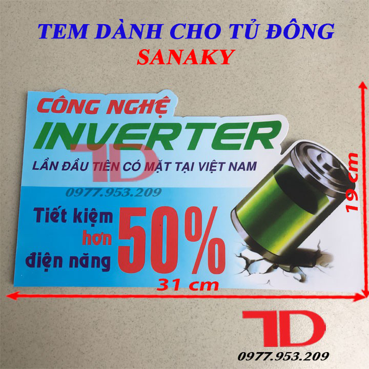 Tem dành cho tủ đông các loại- Loại SANAKY lớn mẫu 2