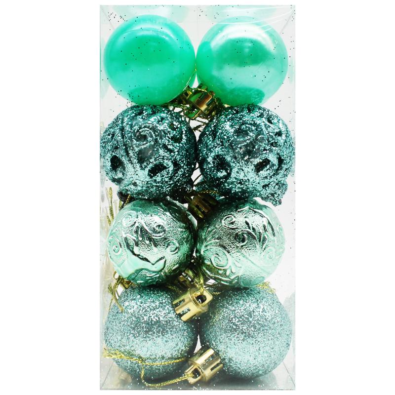 Hộp 16 Trái Châu Trang Trí Giáng Sinh - 4ADKIE16 - Màu Xanh Mint