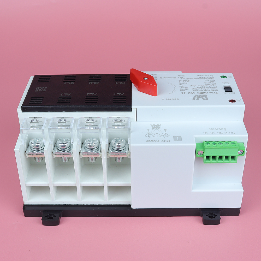 Bộ chuyển nguồn tự động, chuyển đổi hai nguồn điện LW ATS 4P 100A cho điện 3 pha không gián đoạn