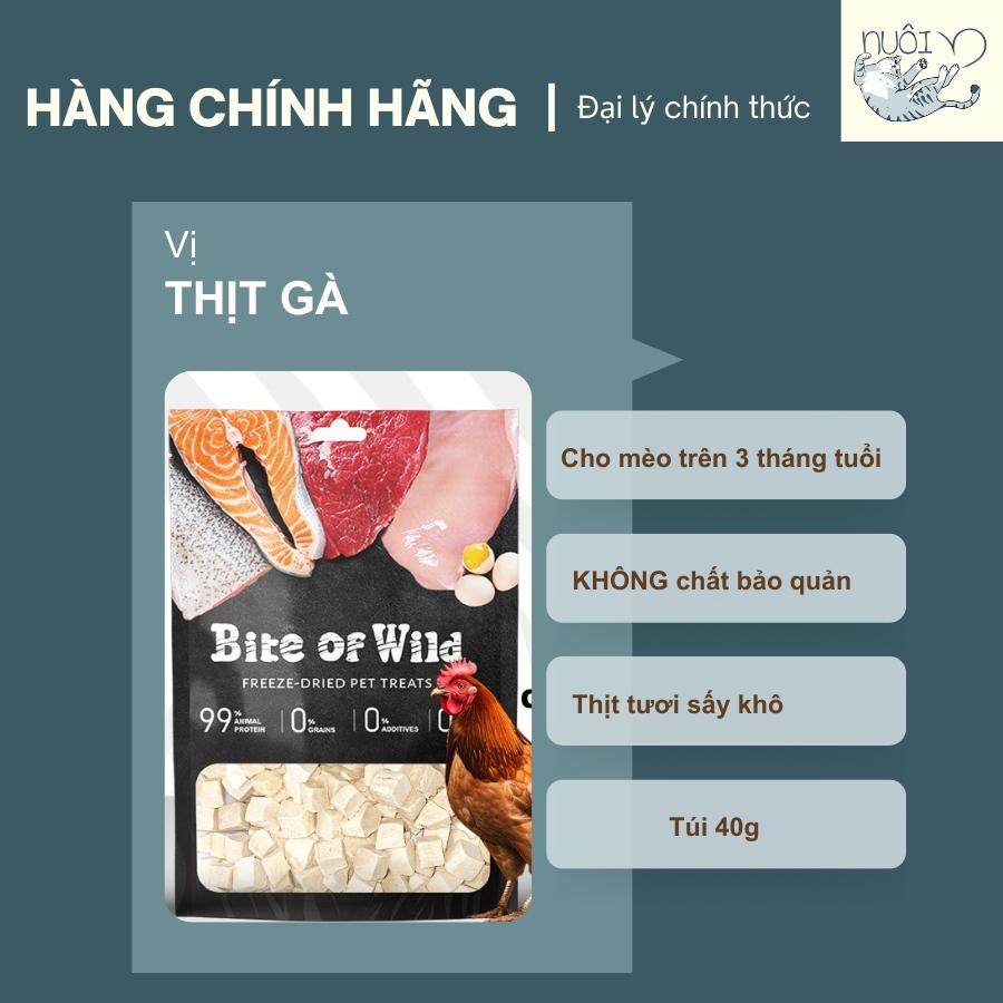 Snack thịt sấy gà, cá hồi sấy cho mèo của Petour - Bite Of Wild - Thức ăn nhẹ cho chó, mèo từ 1 tháng tuổi