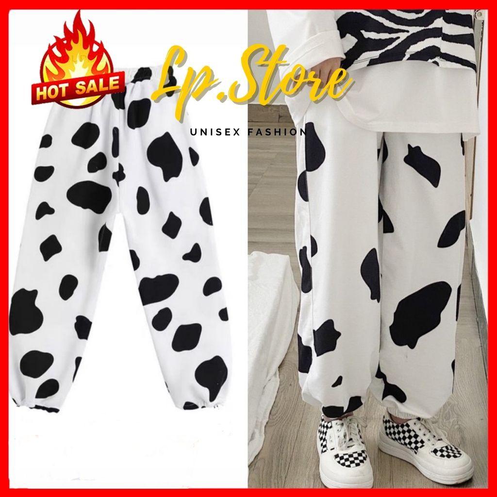 Quần Thun Oversize Nam Nữ Màu Bò Sữa