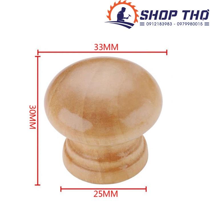 Núm gỗ màu gỗ sơn bóng lắp cánh tủ nội thất