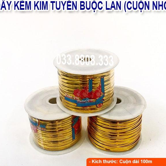 CUỘN DÂY KẼM KIM TUYẾN BUỘC LAN, GHÉP CÂY 100M - DÂY BỀN ĐẸP ( MÀU NGẪU NHIÊN)