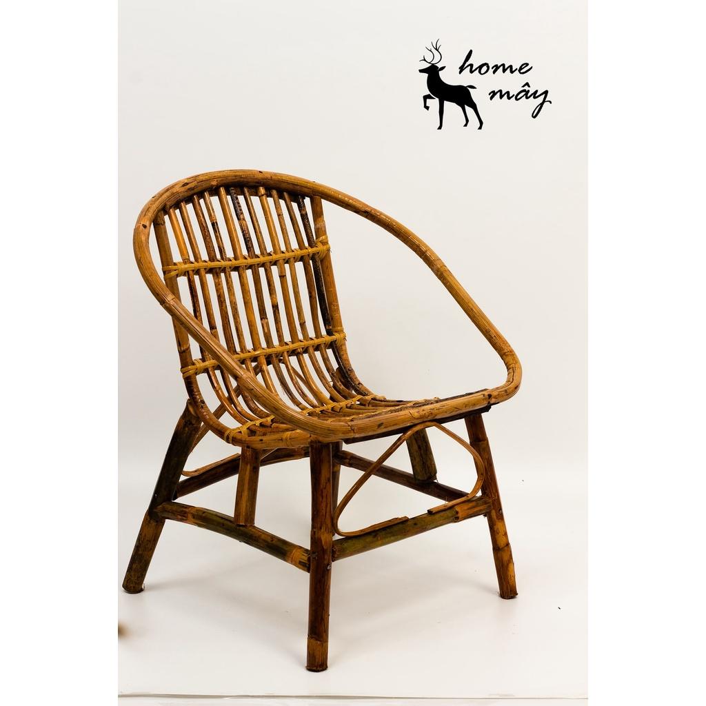 Combo ghế mây tre HOME MÂY, đôn tre HOME MÂY đan tự nhiên nhỏ gọn, tiện lợi trang trí ban công gia đình