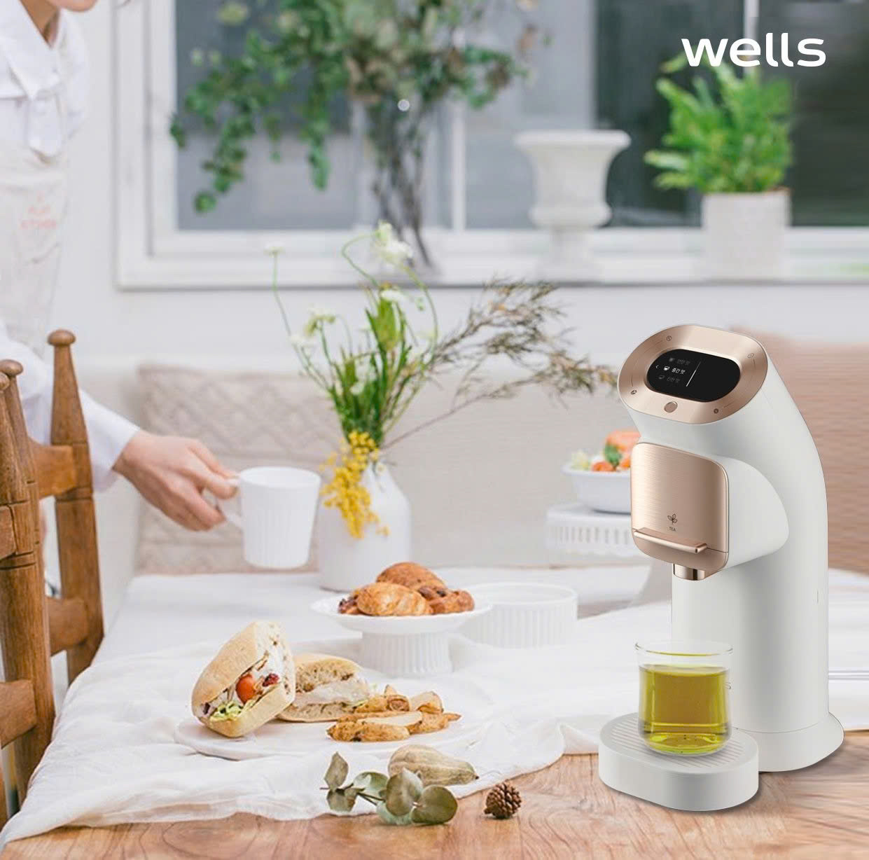 Máy pha viên nén Trà và Cafe Wells Home Cafe [TẶNG KÈM Khay đựng viên nén] - Hàng chính hãng