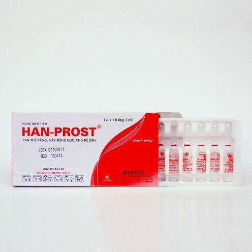 1 ống HAN-PROST 2 ml chuyên dùng cho gia súc, dê, cừu, ngựa, lợn, chó , mèo