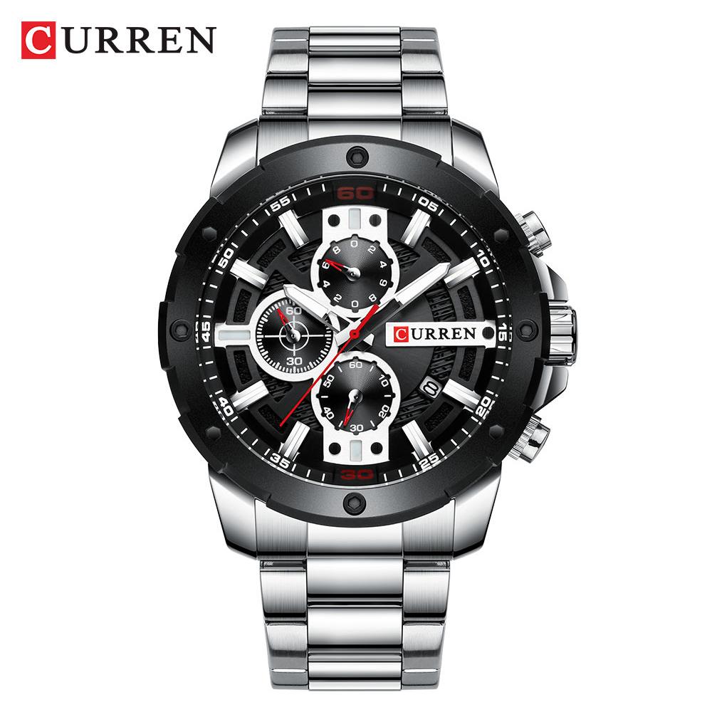 Đồng hồ thạch anh CURREN 8336 Nam Dây đeo bằng thép không gỉ Thời trang đa chức năng 3ATM Chronograph
