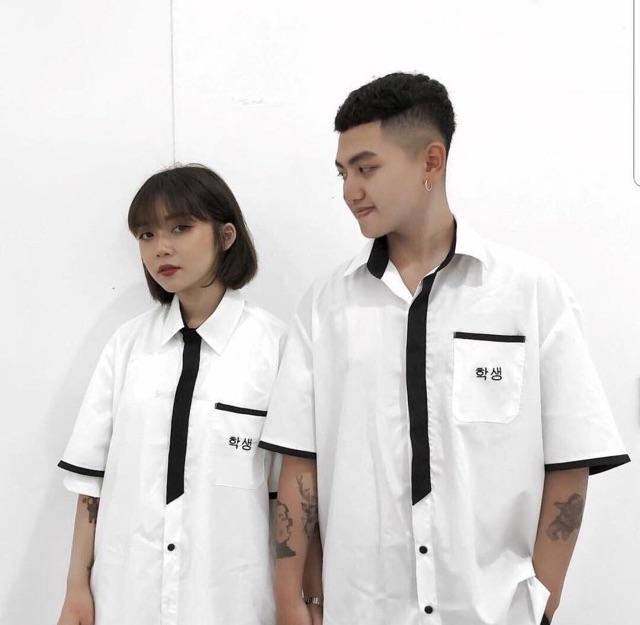 Áo sơ mi thêu chữ