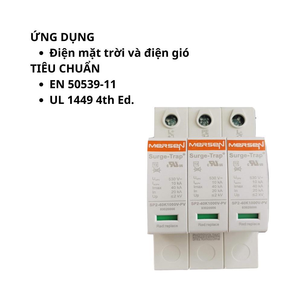 Thiết bị chống sét DC MERSEN SP2-40K1000V-PV, Thiết bị bảo vệ chống sét