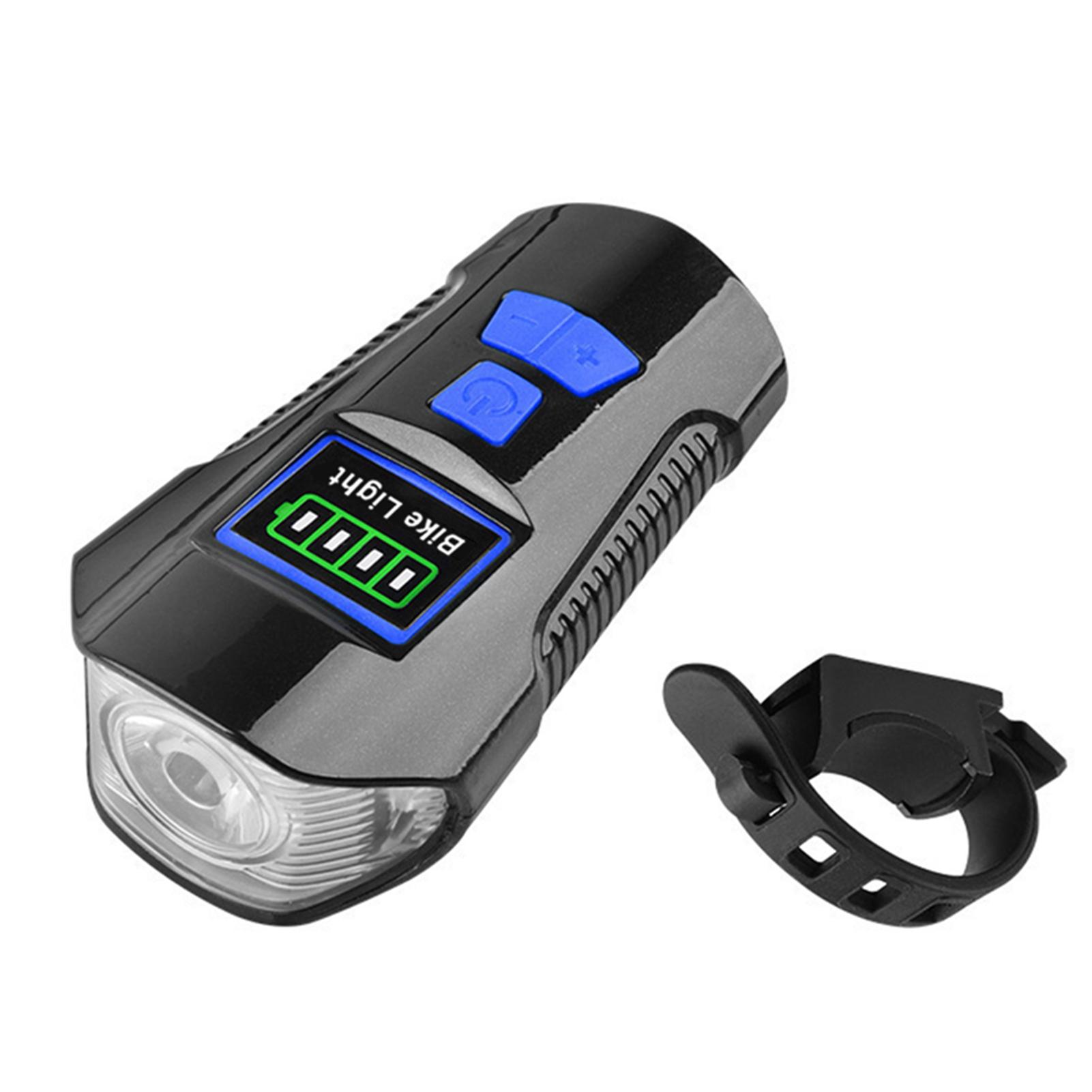 Đèn pha xe đạp có còi với 4 chế độ chiếu sáng, không thấm nước, có thể sạc bằng USB