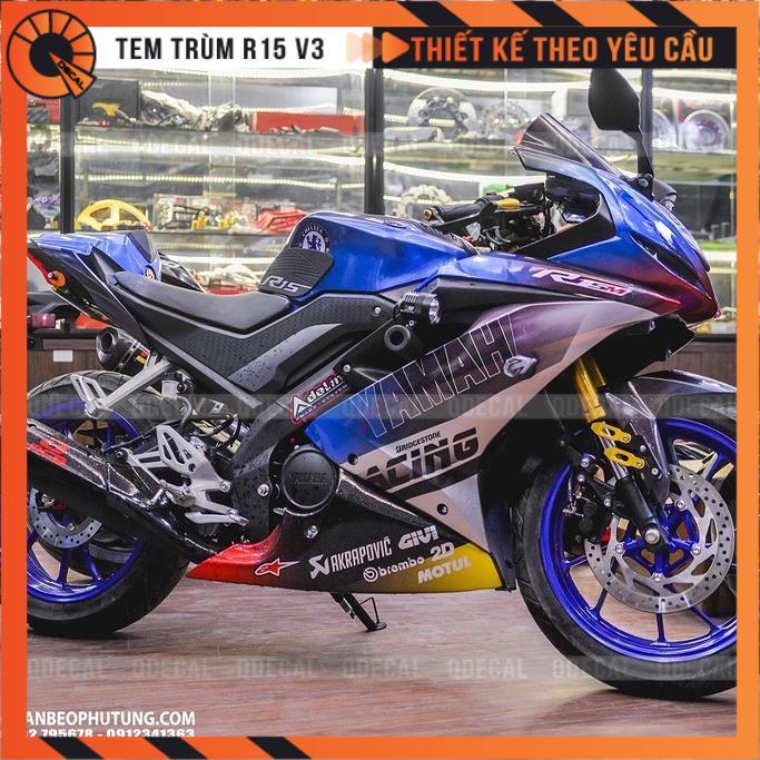 Tem trùm dành cho xe R15 V3 đa sắc luxury decal 3 lớp