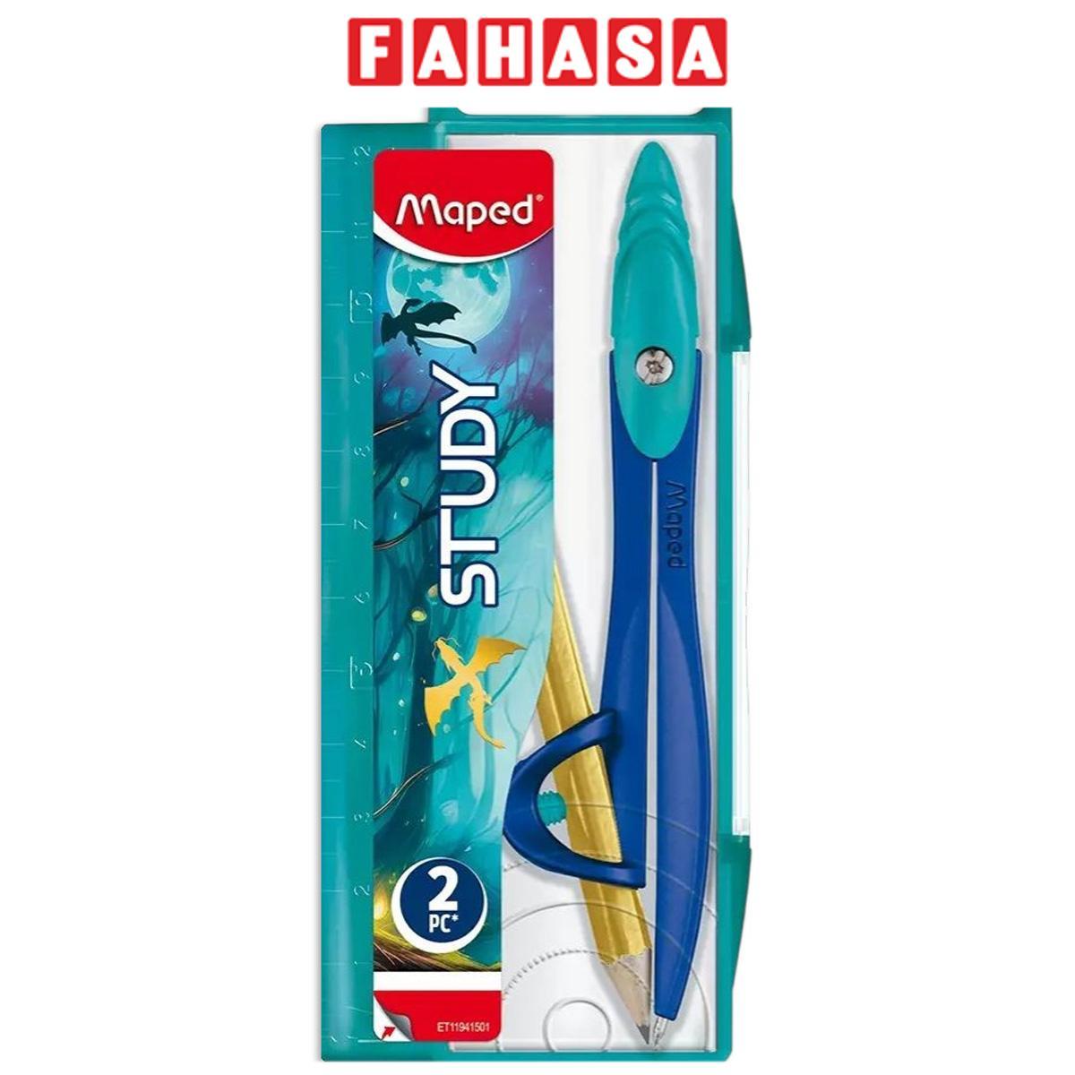 Compa Kim Loại Họa Tiết Rồng - Bút Chì Gỗ - Maped ET11941501