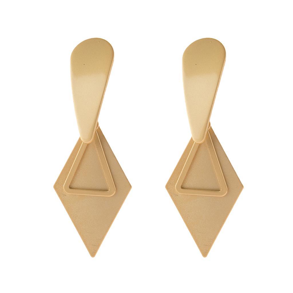 Women Metal Earrings Dangle Ear Stud Fashionable Earrings Gift Golden