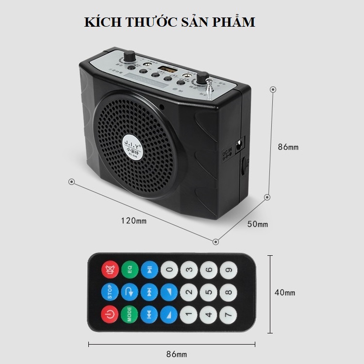 Loa Mic Trợ Giảng Q5 - Đài FM ( kích thước nhỏ gọn tiện lợi mang theo bên mình -Pin lithium dung lượng cao 1800mAh)