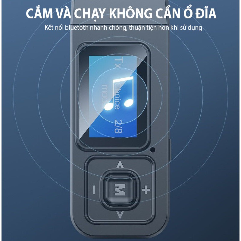 Bộ Thu Phát Bluetooth 5.0 Không Dây  Đa Năng Kèm Màn Hình LCD – Hàng Nhập Khẩu Usb Bluetooth 5.0 có màn hình hiển thị thu phát âm thanh HIFI Stereo cho tivi loa, âm ly laptop, PC