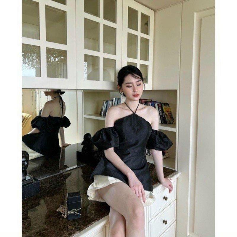 SET ÁO TAPTA CỔ YẾM PHỐI CHÂN VÁY