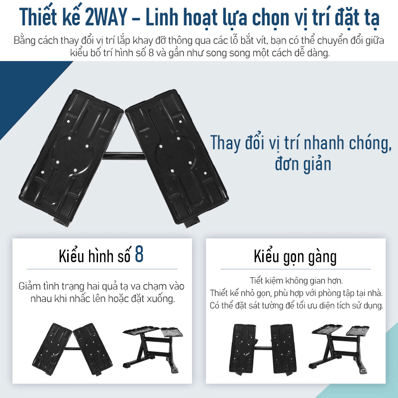 Giá Để Tạ Tay Lysin Đa Năng – Phù Hợp Nhiều Loại Tạ Điều Chỉnh, Bền Bỉ, Tiết Kiệm Không Gian