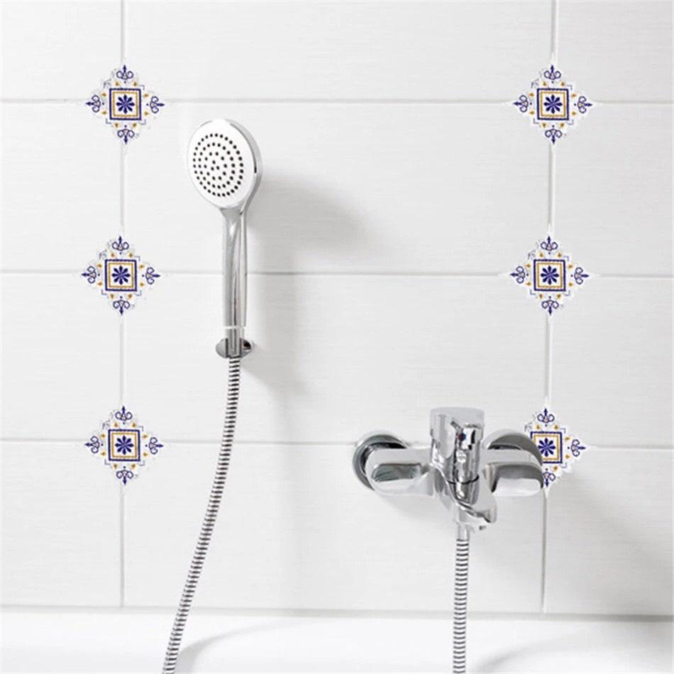 10 tấm Đề can dán tường, nền gạch hoa văn tuyệt đẹp size 11x11cm bám dính cực tốt không thấm nước