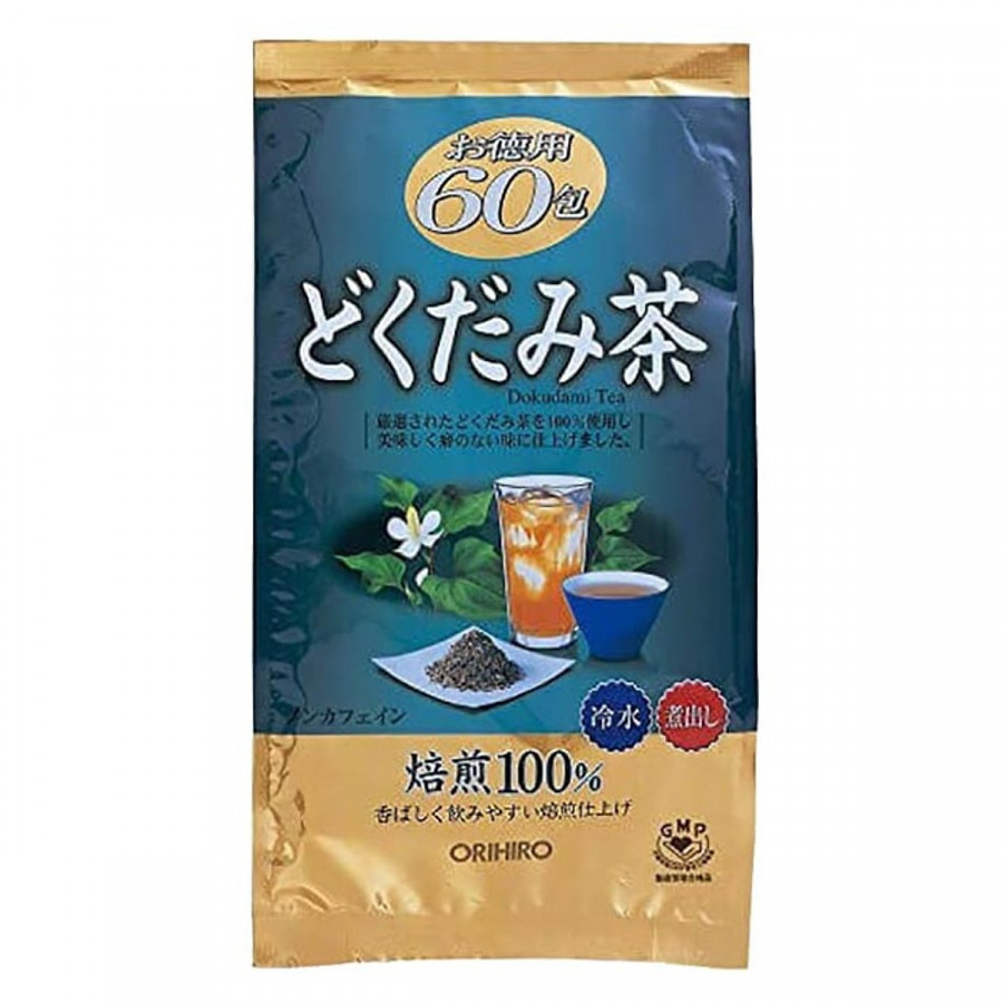 Combo 2 gói trà diếp cá mát gan, giải độc Orihiro gói 60 túi Nhật Bản + Tặng Gói Trà Sữa Matcha Macca