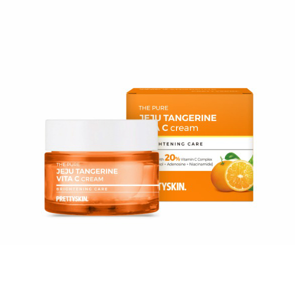 Kem Dưỡng Sáng Da, Phục Hồi Cấp Ẩm Vitamin C Pretty Skin 52ml The Pure Jeju Tangerine Vita C