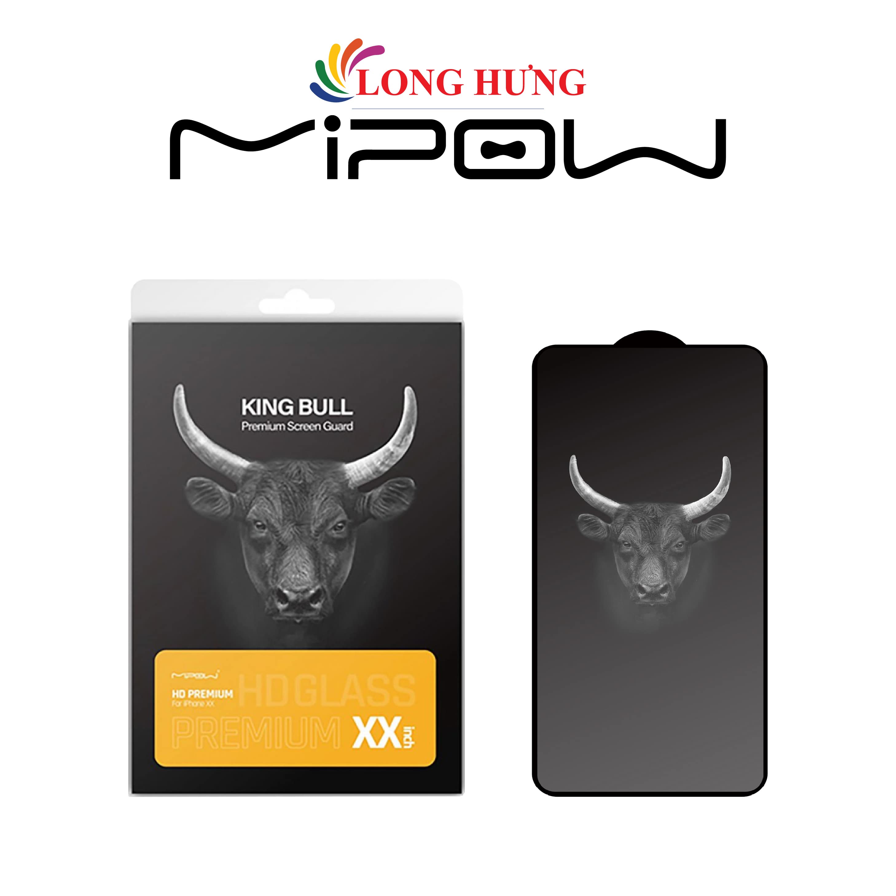 Dán màn hình cường lực Full viền chống nhìn trộm MiPow Kingbull Anti-Spy 13 Series - Hàng chính hãng