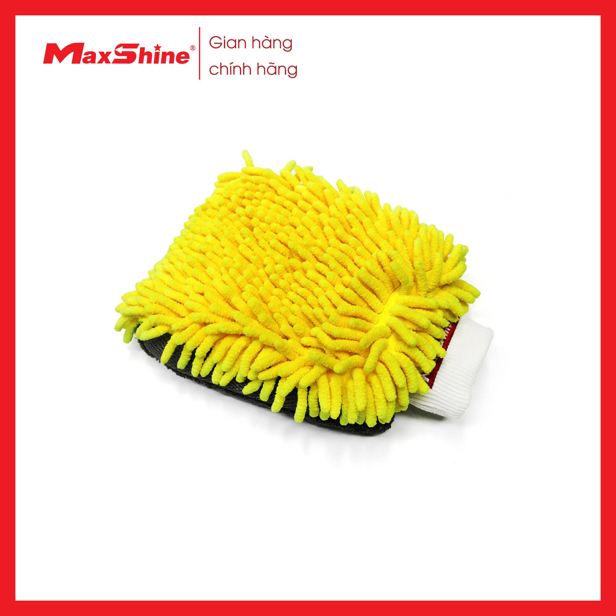 Bao tay rửa xe nhung sợi Microfiber màu vàng 1120003Y Maxshine rất mềm nên không gây trầy xước sơn xe, không xơ lông và không để lại vết xoáy trên thân xe