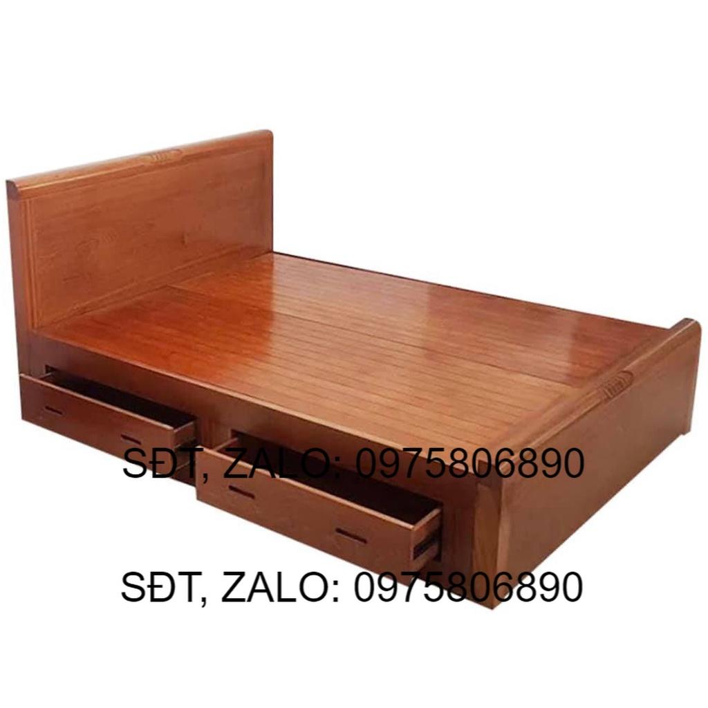 Giường ngăn kéo vạt phản gỗ xoan đào 1m6