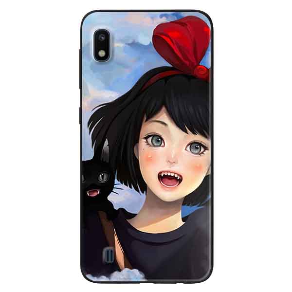Ốp lưng in cho Samsung A10 Mẫu Cô Gái Nơ Đỏ