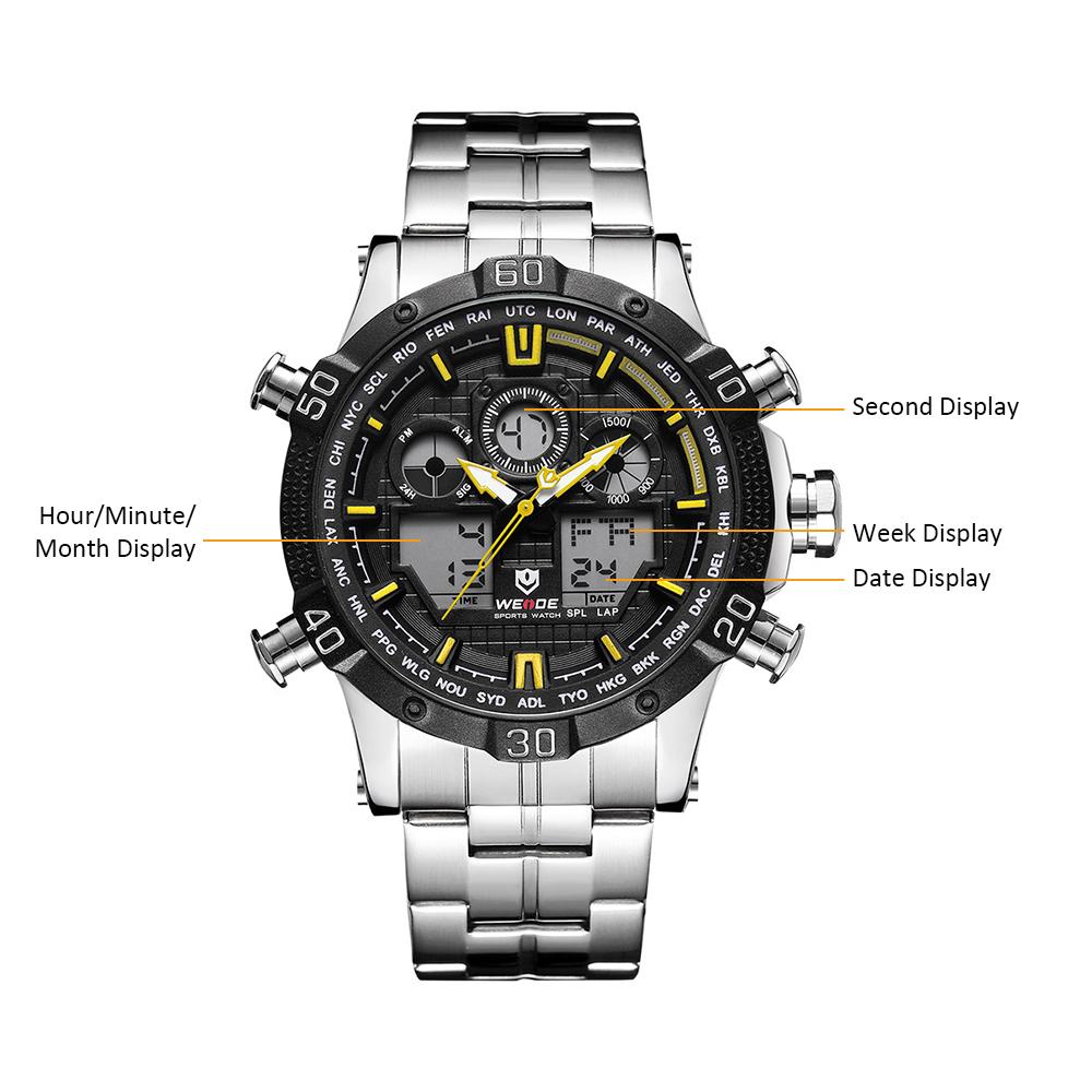 Đồng hồ WEIDE WH6901 điện tử kỹ thuật số,thạch anh,Giờ kép chống thấm nước