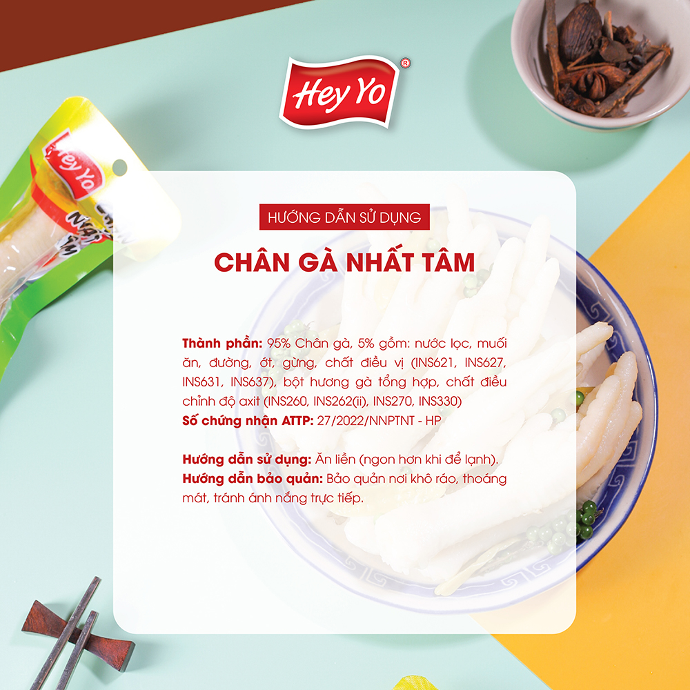 Combo 10 Chân Gà Cay Hey Yo Việt Nam Cung Đình, Nhất Tâm thơm ngon chất lượng