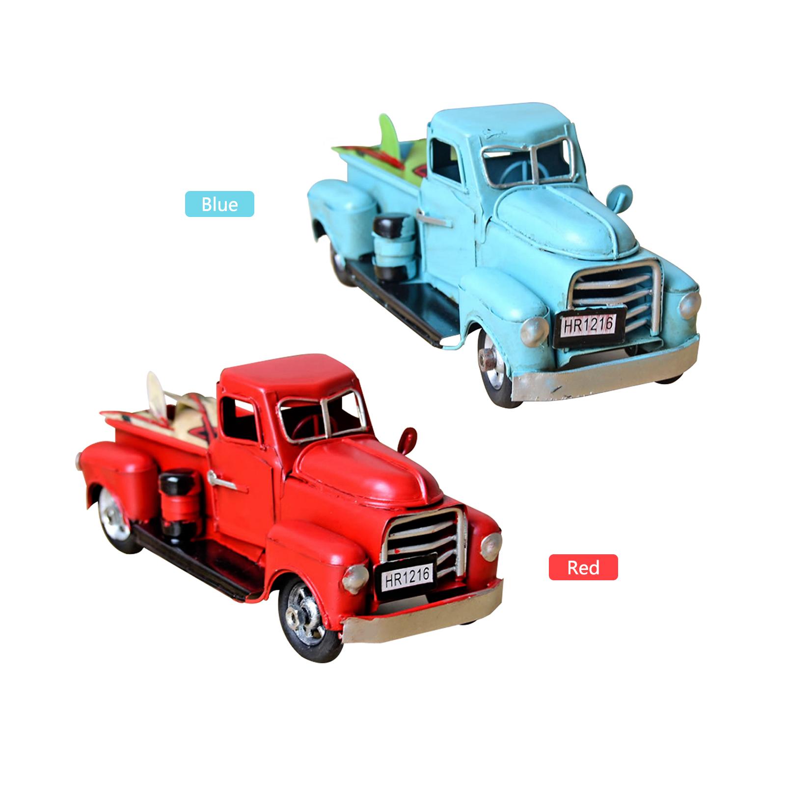 Xe tải đồ chơi bằng kim loại để trang trí, làm quà tặng phong cách cổ điển