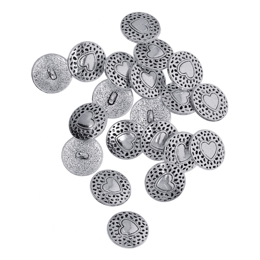 40pcs 2 Styles Metal Buttons 18mm for Craft Sewing Decor