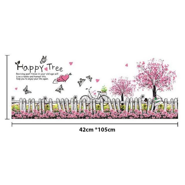 Decal chân tường happy tree