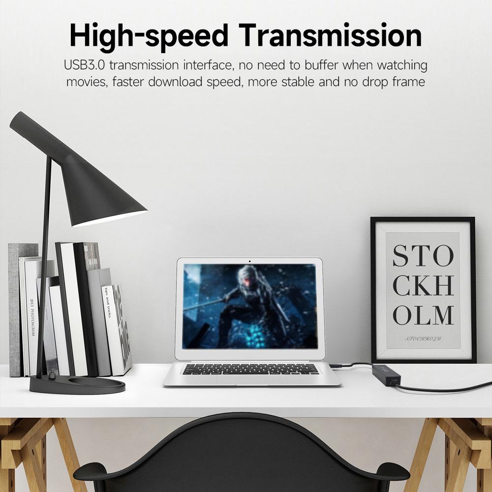 Portable Network Card Converter USB3.0 to RJ45 Gigabit Network Card Adapter High-speed Transmission Wide Compatibility