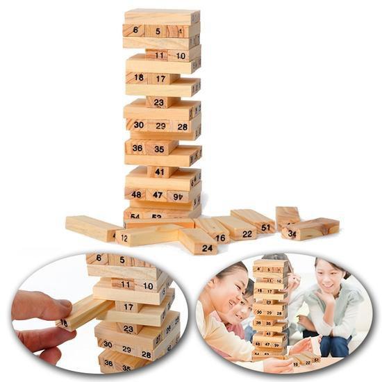 ( Size Đại )Đồ Chơi Rút Gỗ Màu -DOMINO -Tặng Xúc Xắc