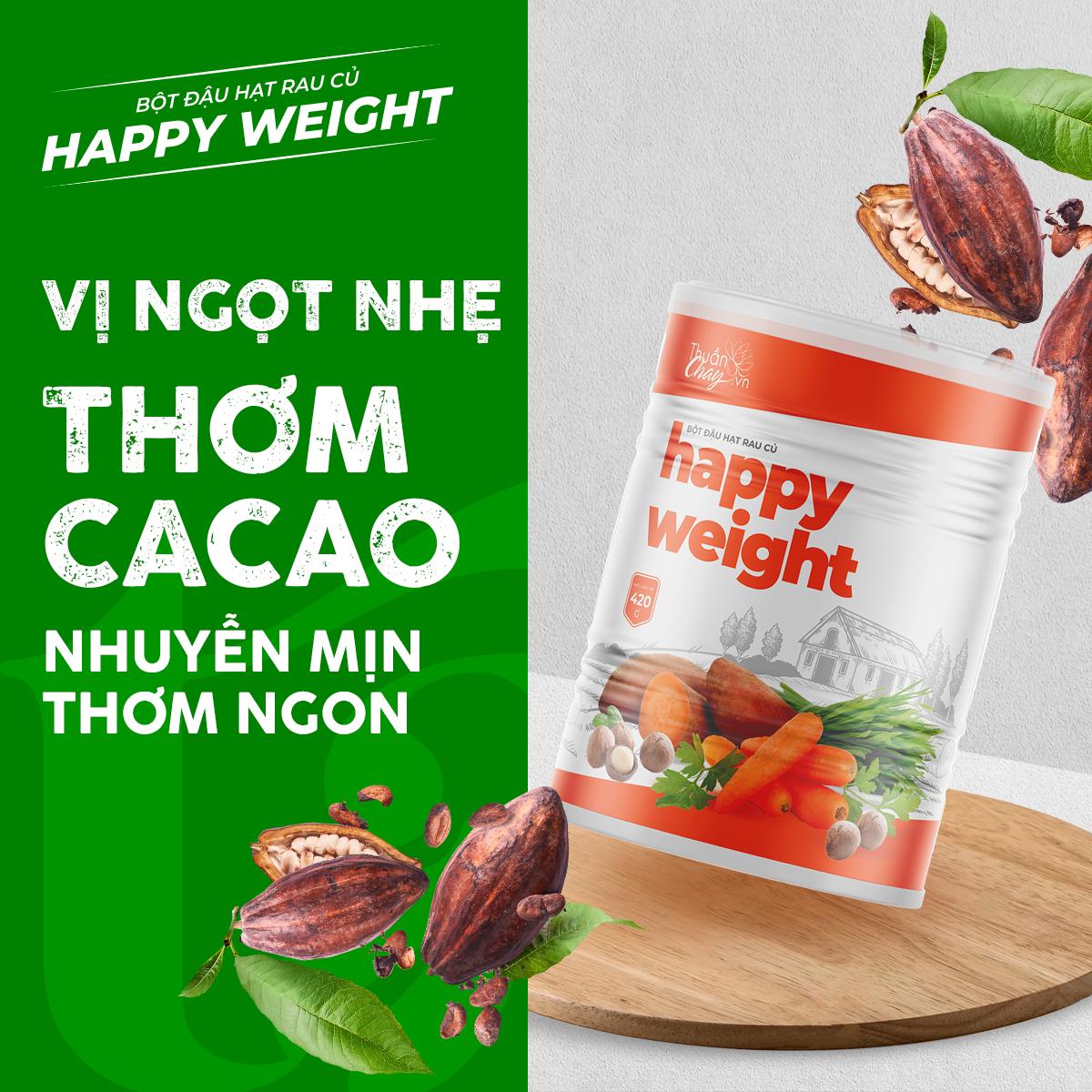 HAPPY WEIGHT - BỘT ĐẬU HẠT RAU CỦ DÀNH CHO TRẺ EM, NGƯỜI MUỐN TĂNG CÂN (420g)