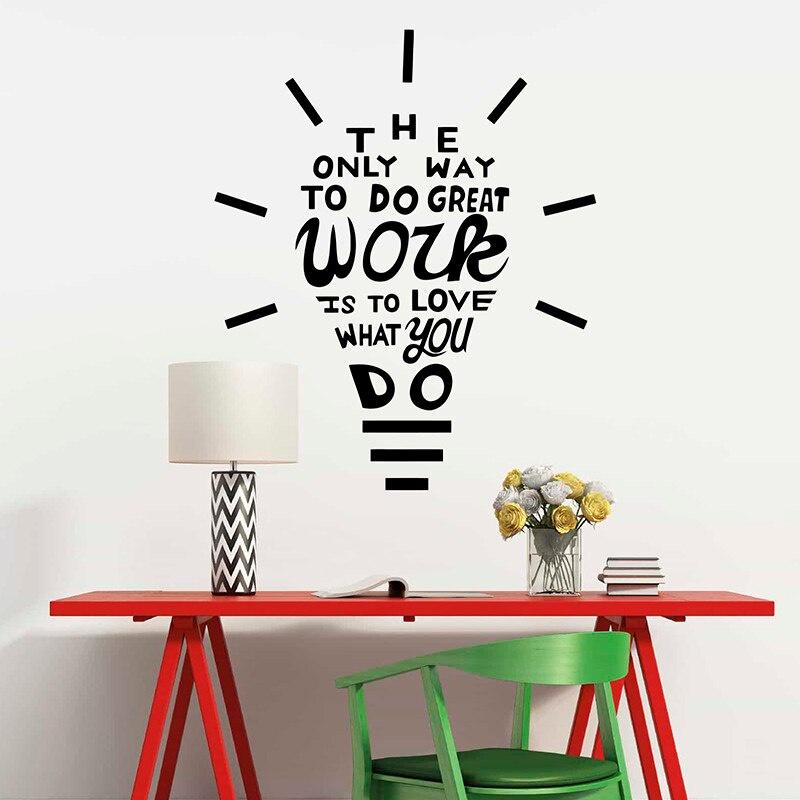 Decal Dán Tường Tiếng Anh Trang Trí "THE ONLY WAY TO DO GREAT WORK" Decal Cao Cấp AmyShop