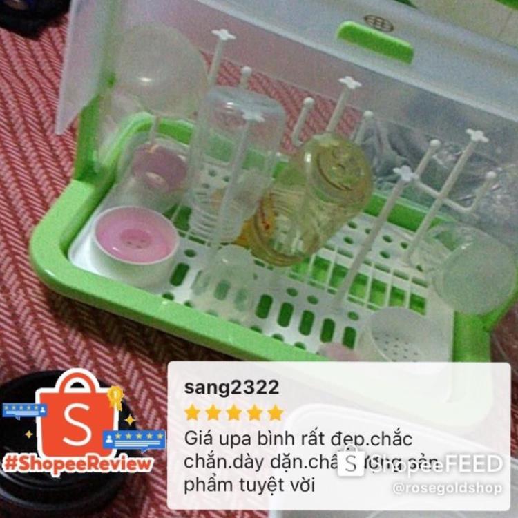 Khay Úp Bình Sữa Có Cây Úp Núm Ti Nắp Đậy Cỡ Đại - Hàng Việt Nam Chất Lượng Cao