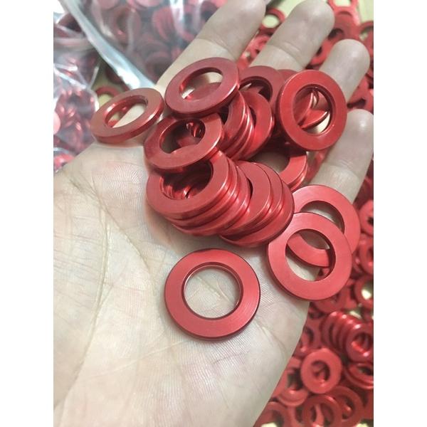 Long đền nhôm màu đỏ 6li 8li 10li 12li 14li được tiện chi tiết tỉ mỉ dày dặn