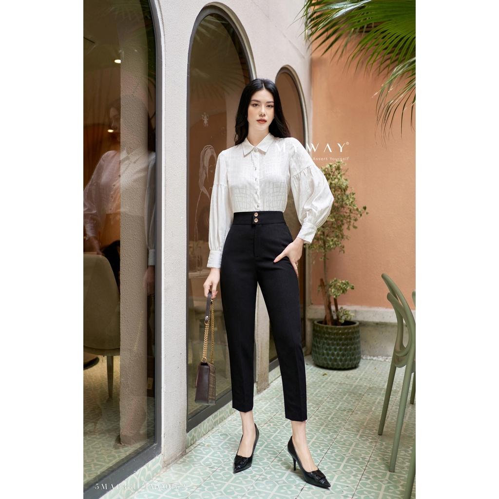 Quần Tây Nữ Dáng Baggy MY WAY Hai Cúc Cao Cấp Sang Trọng 1MQ0152