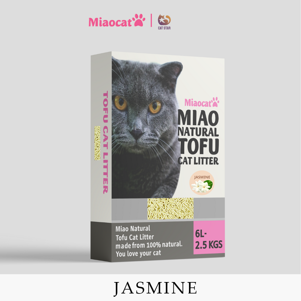 Cát vệ sinh đậu nành MIAO 6L cho mèo - Hương Jasmine - Miaocat