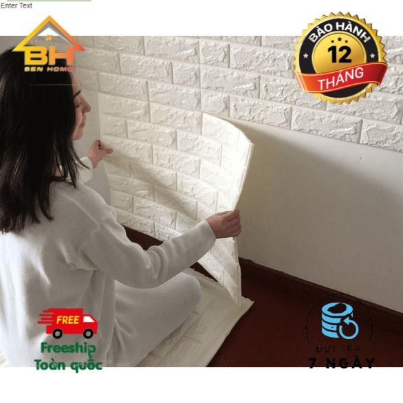 Combo 10 TẤM XỐP DÁN TƯỜNG 3D ĐẸP GIẢ GẠCH CHỐNG ẨM DÀY 3,5MM màu Trắng