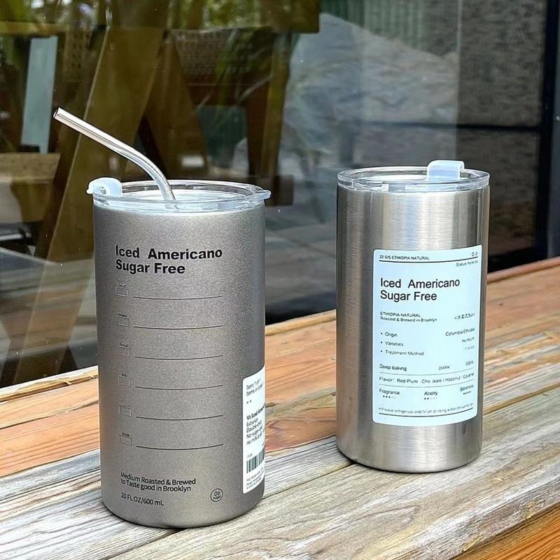 Ly nước giữ nhiệt cao cấp Inox 304 Bình nước giữ nhiệt có vòi hút dung tích 600ml