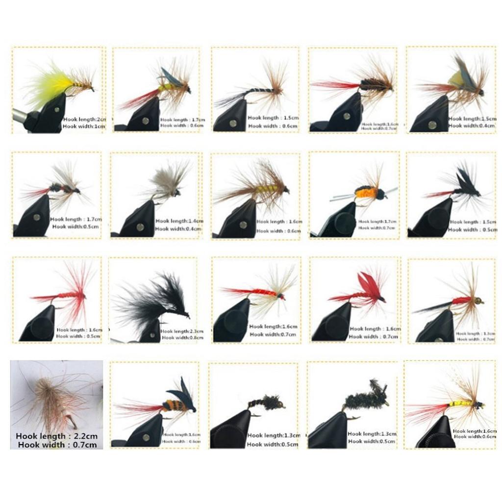 100pcs Hook Bait Lure Lifelike Dragonfly Insects Wet / Dry Fly Fishing Flies