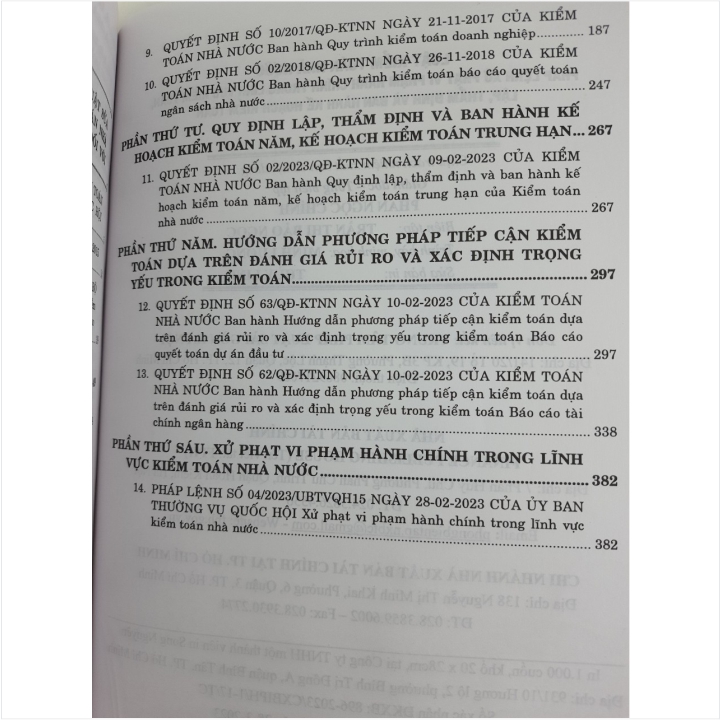 Sách Luật Kiểm Toán Nhà Nước - Pháp Lệnh Xử Phạt Vi Phạm Hành Chính Trong Lĩnh Vực Kiểm Toán, Lập Thẩm Định và Ban Hành Kế Hoạch Kiểm Toán - V2219D