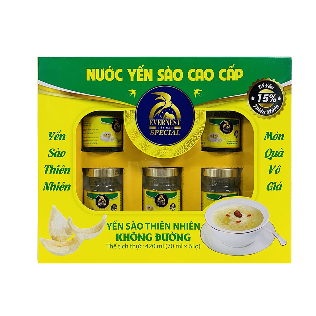 Hộp Nước Yến Sào Nguyên Chất Không Đường Evernest Special