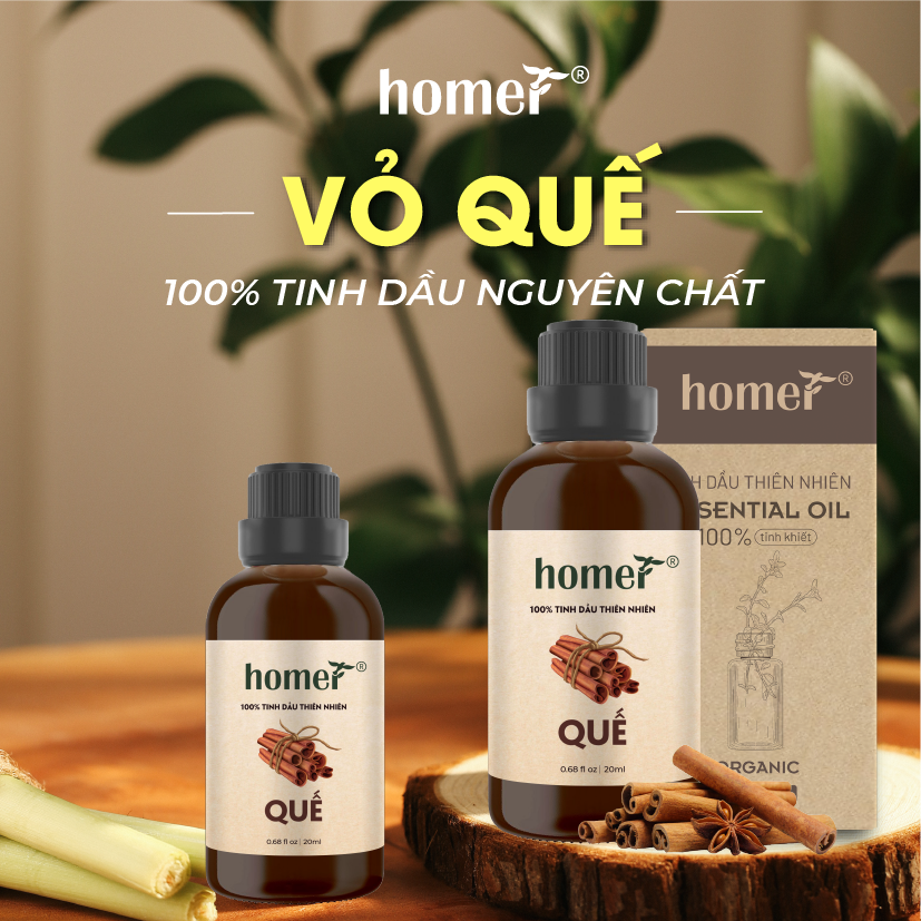 Tinh Dầu Vỏ Quế Homer 100ML - Tinh Dầu Thiên Nhiên Nhập Khẩu Xông Thơm Phòng, Thư Giãn, Khử Mùi - Tinh dầu Sả Chanh/ Bạc Hà/ Cam Ngọt/ Oải hương/ Ngọc Lan Tây/ Tràm Trà/ Bưởi Ngọt