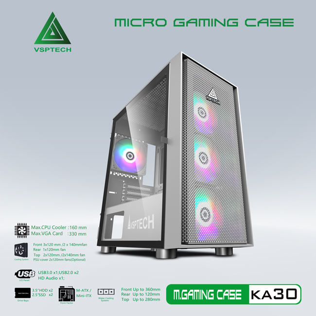 Case Gaming VSP KA30 Mini Tower - NTH - Hàng Nhập Khẩu